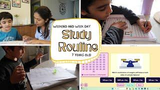 Atharv's STUDY Routine | Weekday & Weekend Study routine for a 7 year old | Class 2