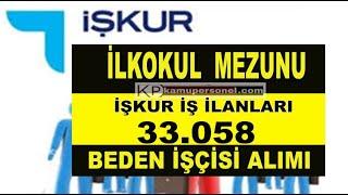 İŞKUR Beden İşçisi İş İlanları! İlkokul Mezunu 33 Bin 58 işçi alınacak