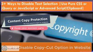 How to Disable Text Selection & Copy Paste in Blogger | 3 Ways to protect blog content from copy