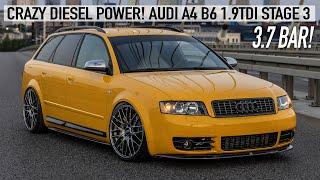 CRAZY DIESEL POWER! AUDI A4 B6 TDI AVANT STAGE 3 - 3.7 BAR BOOST AND DOUBLE THE ENGINE POWER