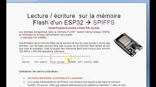 Mémoire FLASH ESP32 SPIFFS Ecriture -  lecture de fichiers