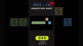 INSERTION SORT ANIMATION VIDEO ‍‍ #coding #coderslife #dsa