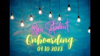 New Student Onboarding - 04.10.2023