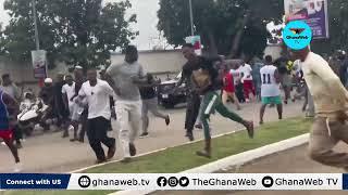 Fans break in after being stranded behind gate at Baba Yara | Ghana vs Angola match