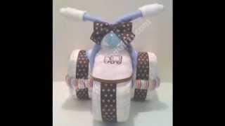 Tricycle Diaper Cakes, Three tier diaper cake, Unique baby shower gift ideas