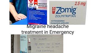 Migraine headache .. treatment in Emergency