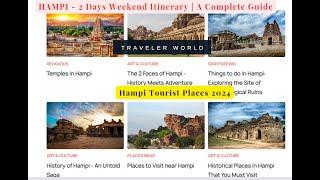 Hampi Travel Vlog 2024|Complete Tour of Hampi with Costing |Hampi Tourist Places 2024|