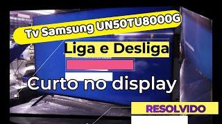 Tv Samsung UN50TU8000G Tela Azul e Desligando