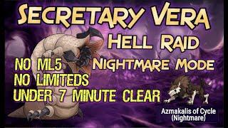 Nightmare Hell Raid - 6m40s Secretary Vera F2P Team - Consistent & stable - Epic Seven - E7