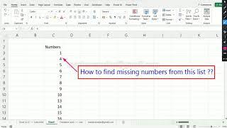 How to find missing numbers | MS Excel Tips & Tricks Tutorial