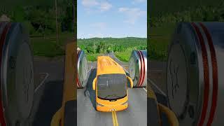 Mix Color Bus Bollard Crash #shorts #beamngdrive #bus #viralshorts #trending #gaming #trending