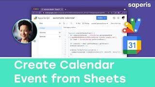 Create Calendar Event from Google Sheets with Google Apps Script