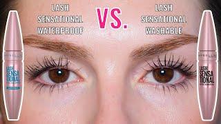 MAYBELLINE LASH SENSATIONAL WASHABLE VS WATERPROOF MASCARA | 8-HOUR WEAR TEST & COMPARISON