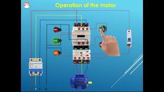 DOL starter connection -Direct Online Starter power &control wiring in UK-simulation operation