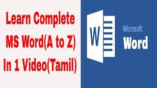 Learn MS Word in 1 Video | Microsoft word in tamil