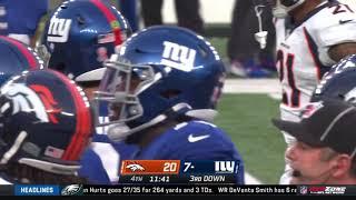 Daniel Jones gets hit late & his O-line takes exception to it