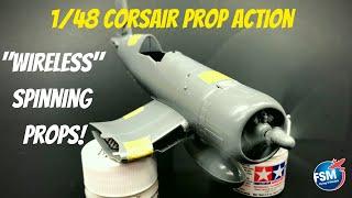 Spinning the Propeller on Tamiya's 1/48 Corsair with a Micro Electric Motor