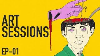 Art Sessions EP-01 - Trippy Illustration Style Time-Lapse With Procreate - NervousCook$