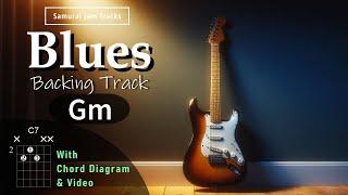 Shuffle Blues Guitar Backing Track in G minor