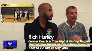 Halftime talk with former Head Coach of Troy High Rich Hurley