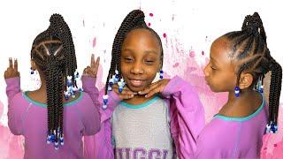 Easy kids braided hairstyle | ponytail hairstyle | little black girls