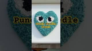 Punch Needle Heart🩵#punchneedle #handmade #craft #tufting #embroidery #art  #shorts #ytshorts #fyp