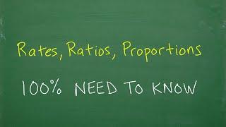 100% of Math Students Need to UNDERSTAND! Rates, Ratios and Proportions