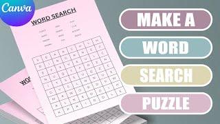 Create a Word Search puzzle in Canva - (easy tutorial)