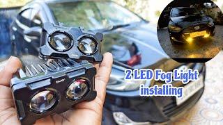 2 LED Fog Light installing, dual light projector,  yellow white fleshlight