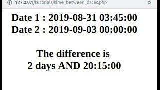 PHP Tutorial | Display Days : Hours : Minutes : Seconds Between Two Dates