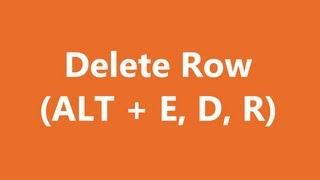 Excel Shortcuts - Delete Row