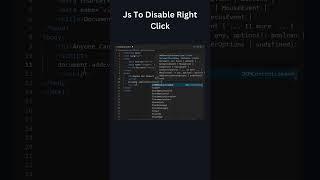 Disable inspect element in chrome using javascript‍ #coding  #shorts  #javascript