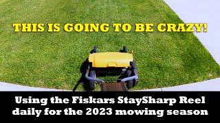 2023 Challenge | Using the Fiskars StaySharp Reel mower! Am I going to regret it? lose weight?