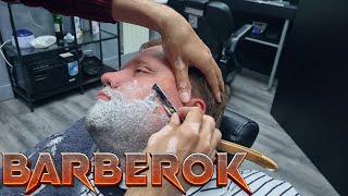 ASMR BARBER  How  Uzbek Barber  Ali Can Change Your Day  Straight Razor Shave 