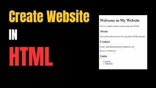  How to Create an HTML Website  | Beginner  (2025)