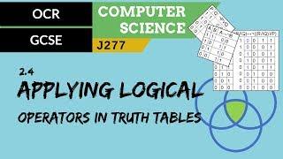 84. OCR GCSE (J277) 2.4 Applying logical operators in truth tables