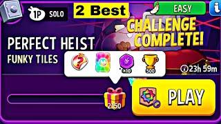 2 Solo funky tiles rainbow perfect heist solo challenge | match masters | funky tiles perfect heist