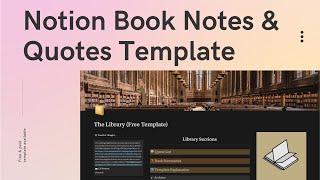 My Book Notes & Quotes Notion Template