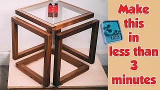 This Infinity Cube Wooden Table in 3ds max | From Beginner to Advanced 3D Modeling @zna_studio