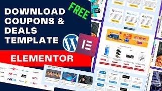 I Am Giving Free Coupon, Deals, & Affiliate Template Created Using Elementor To All Subscribers