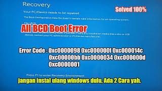 Terbaru Cara Mengatasi Windows 10/11 Bluescreen Error Recovery | Boot BCD Error File Is Missing