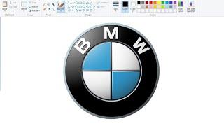 How to draw BMW Logo | Drawing BMW Logo step by step on computer easily | Famous Logo Drawing.