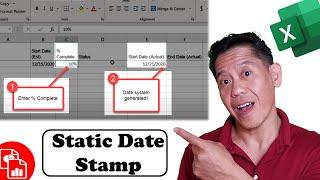 Create Static Timestamp of Start / End Dates in Excel