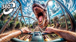 360° VR VIDEO Roller Coaster  Dinosaurs Jurassic World