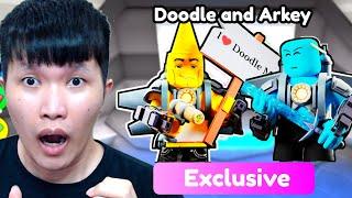 AKU COBA UNIT YOUTUBER DOODLE AND ARKEY DI SKIBIDI TOILET TOWER DEFENSE ROBLOX