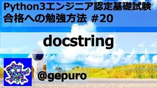 docstring - Python3エンジニア認定基礎試験 #20