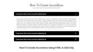 accordions in html & css | how to create the accordion menu using html and css only | am webtech