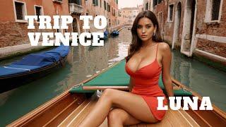 Trip to Venice. AI Lookbook Beauty Model Video. Luna.