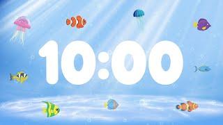 10 Minute Countdown Timer for Kids with Alarm and Fun Music | Under the Sea 