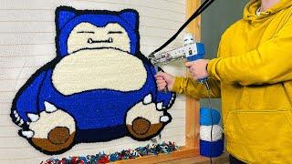 ASMR Rug Tufting | Snorlax Rug (Start To Finish)